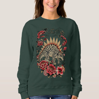 Japanische Blumen Stegosaurus Kunst Sweatshirt