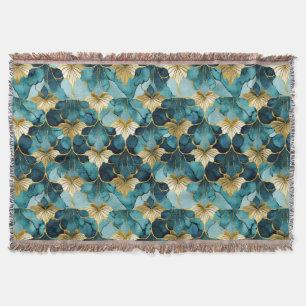 Japanische Blumen Teal Gold  Decke