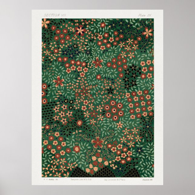 Japanische Blumenmuster aus Abschnitt VII Pla Poster (Vorne)