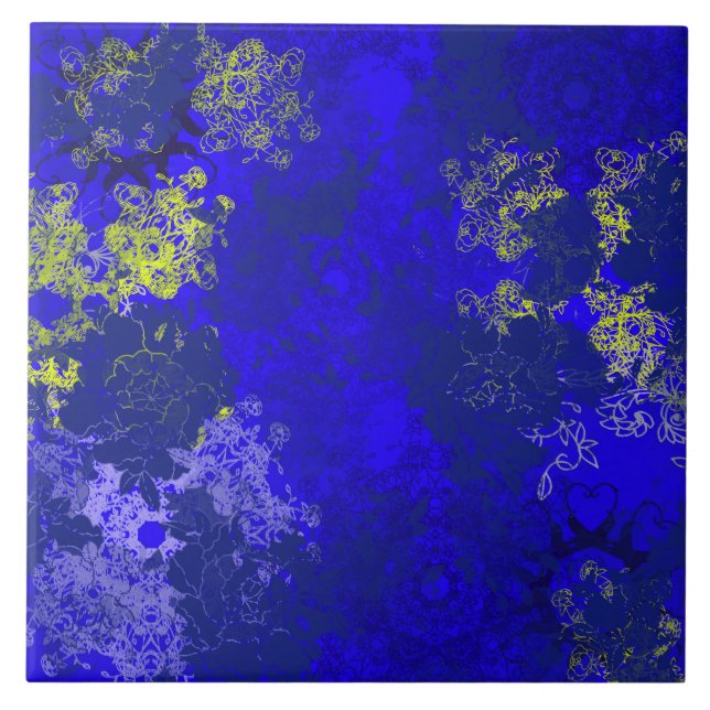 Japanische Blumenmuster Fliese (Vorderseite)