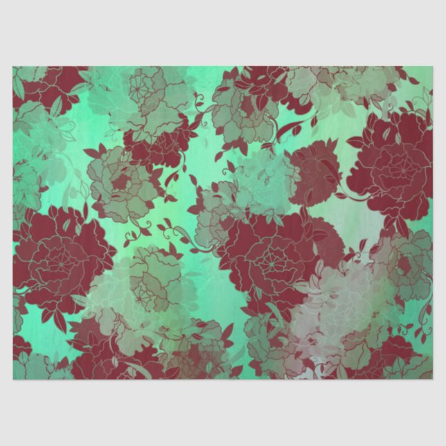 Japanische Blumenmuster. Seidenpapier (Vorderseite)