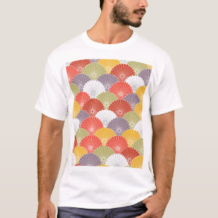 Japanische Blumenwelle: Farbenfrohe Vintage T-Shirt