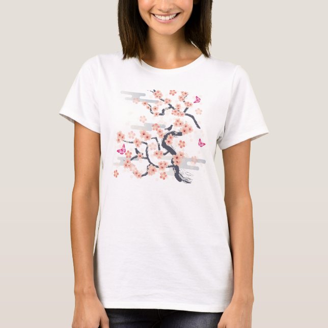 JAPANISCHE Blüte T-Shirt (Vorderseite)