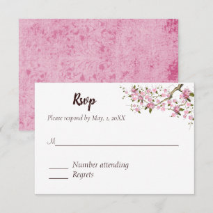 Japanische Blütenhochzeit-Antwortkarte RSVP Karte