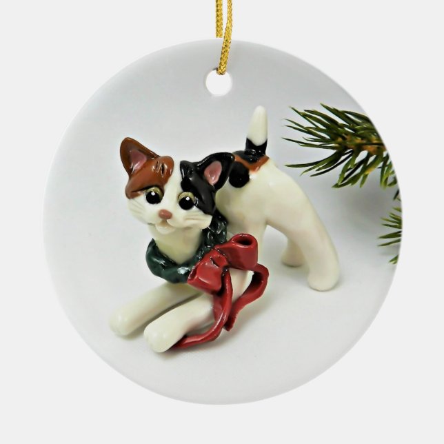 Japanische Bobtail Cat Calico Holiday Ornament (Vorne)
