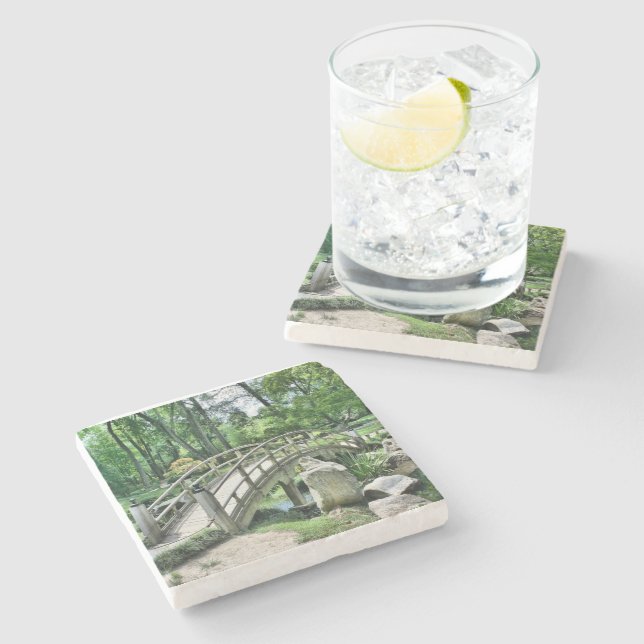 Japanische Bogenbrücke Steinuntersetzer (Seitenansicht)