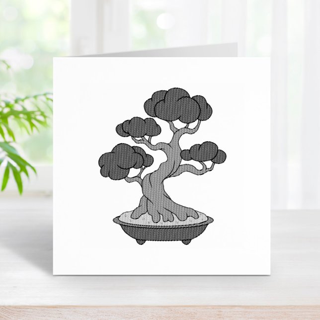 Japanische Bonsai-Bäume in einem Fach, geätzt Gummistempel (Von Creator hochgeladen)