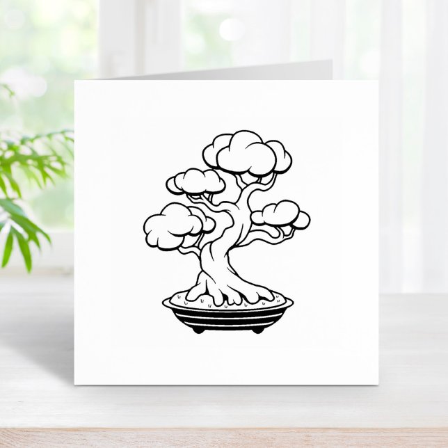 Japanische Bonsai Tree in einem Tray Gummistempel (Von Creator hochgeladen)