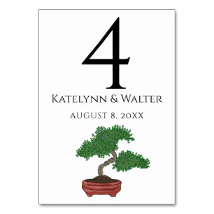 Japanische Bonsai Tree Wedding Tischnummer
