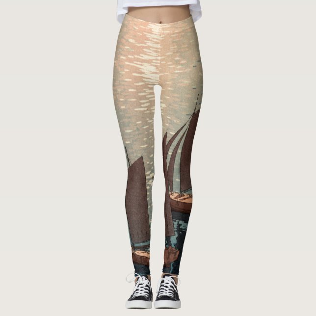 JAPANISCHE BOOTE AUF WASSERDRUCKTEN Leggings (Vorderseite)