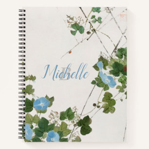 Japanische botanische blaue Blume Notizbuch