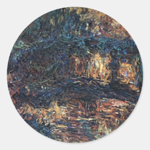 Japanische Brücke von Claude Monet, Vintage-Fine-A Runder Aufkleber