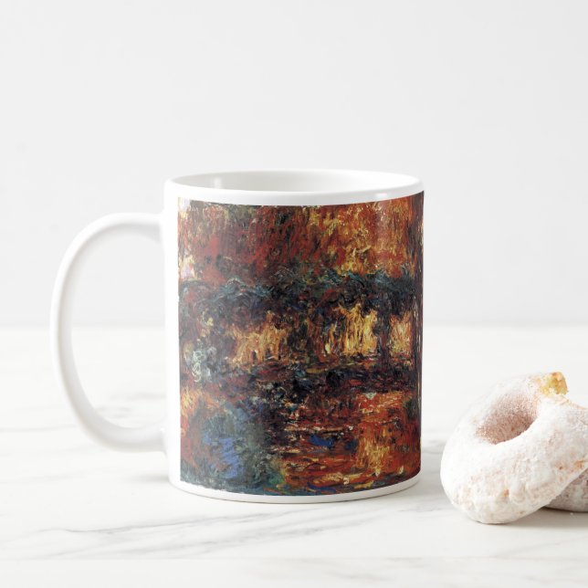 Japanische Brücke von Claude Monet, Vintage Kunst Kaffeetasse (Mit Donut)