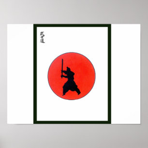 Japanische Bushido-Art des Kriegerposters Poster