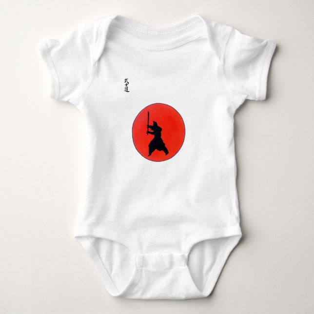 Japanische Bushido-Art des Kriegers Baby Strampler (Vorderseite)