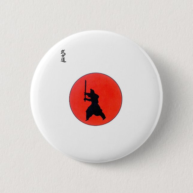Japanische Bushido-Art des Kriegers Button (Vorderseite)