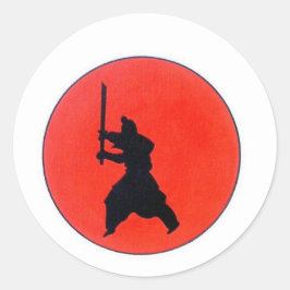 Japanische Bushido-Art des Kriegers Runder Aufkleber