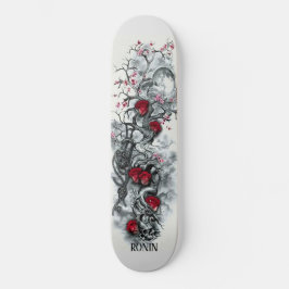 Japanische Cherry Blossom Moon Rose Skull Skateboa Skateboard