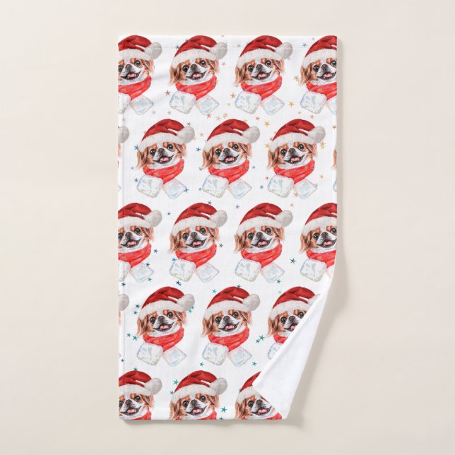 Japanische Chin Dog Breed Weihnachtsstars Handtuch (Handtuch)