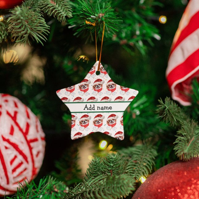 Japanische Chin Dog Breed Weihnachtsstars Keramik Ornament (Von Creator hochgeladen)