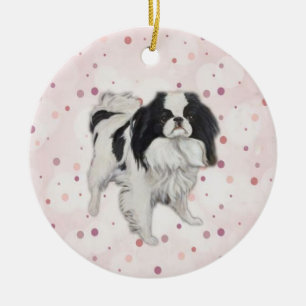 Japanische Chin Original Hunde Kunst-Ornament Keramik Ornament