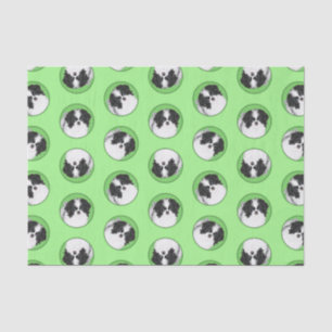 Japanische Chin Puppy-Malerei Originale Hundkunst Seidenpapier