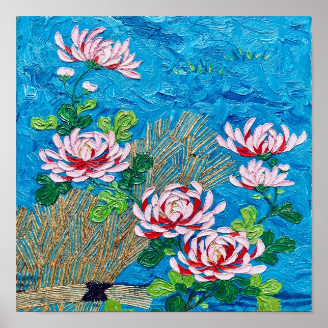 Japanische Chrysanthemen nach Van Gogh Poster (Vorne)