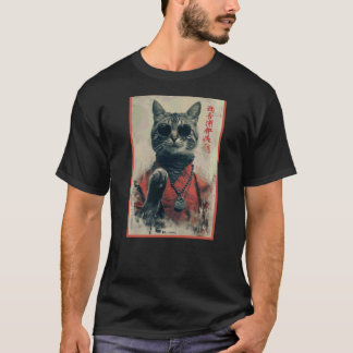 Japanische coole Katze in Sonnenbrille mit chinesi T-Shirt