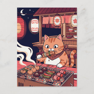 Japanische Curry-Katze Postkarte