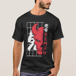 Japanische Dämonen Oni Devil Skull Hört Japan Goth T-Shirt