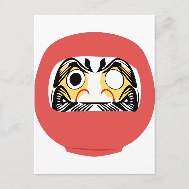 Japanische Daruma Doll Postkarte (Vorderseite)
