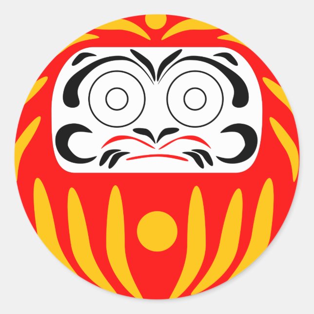 Japanische Daruma-Puppe Runder Aufkleber (Vorderseite)