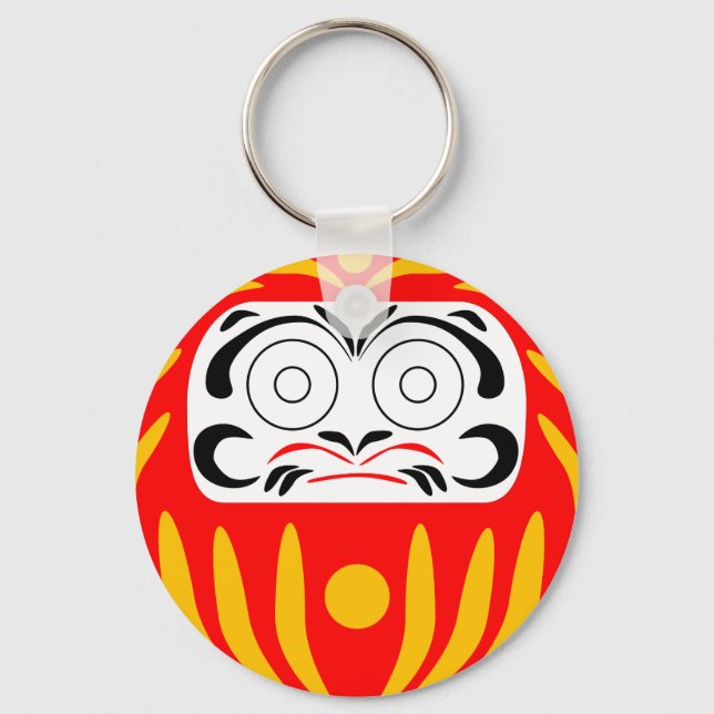 Japanische Daruma-Puppe Schlüsselanhänger (Vorderseite)