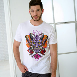 Japanische Demon Hannya Oni Mask T-Shirt