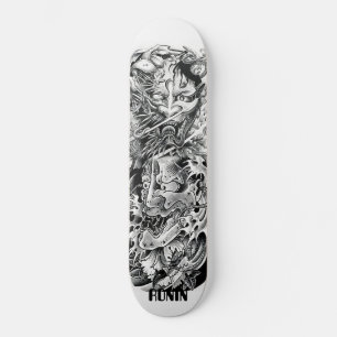 Japanische Demon Mask Samurai Sword Wave Skateboar Skateboard