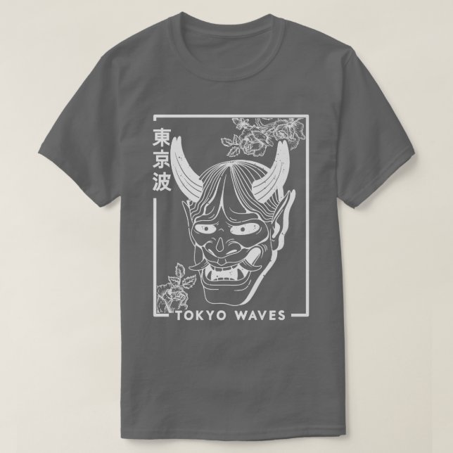 Japanische Demon-Rose Minimalistisches ästhetische T-Shirt (Design vorne)