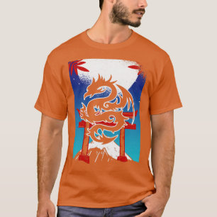 Japanische Drache Torii Tor Berglandschaft T-Shirt