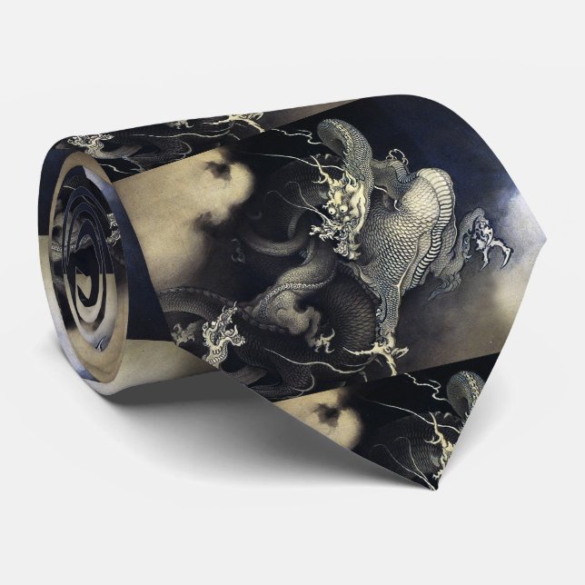Japanische Drachen ネ イ Krawatte (Gerollt)