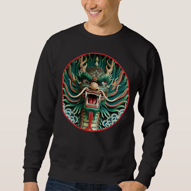 Japanische Drachen- und chinesisch-buddhistische T Sweatshirt (Vorderseite)