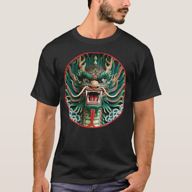 Japanische Drachen- und chinesisch-buddhistische T T-Shirt (Vorderseite)