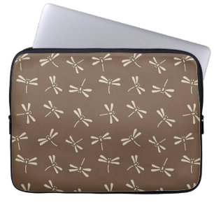 Japanische Drachenfliegermuster, Creme und Taupe T Laptopschutzhülle