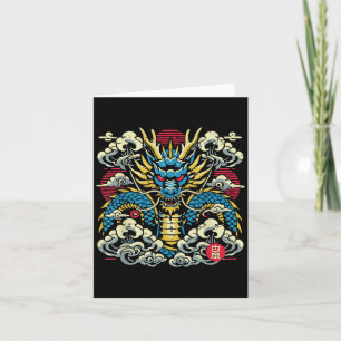 Japanische Drachenfront Wolken Vintage Anime Men W Karte