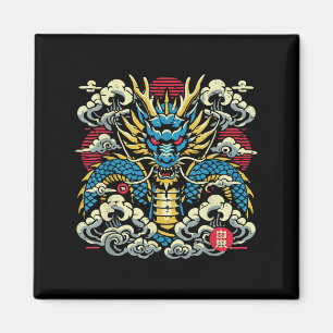 Japanische Drachenfront Wolken Vintage Anime Men W Magnet