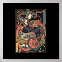 Japanische Drachenmalerei um 1860