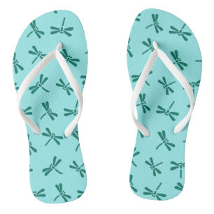 Japanische Drachenmuster, Türkis und Aqua Flip Flops