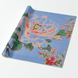 JAPANISCHE DRUCKKOLLAGE BLAUE Wrapping Paper Geschenkpapier