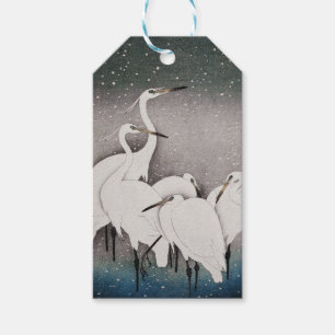 Japanische Egrets Cranes Bird Winter Snow Art Geschenkanhänger