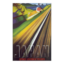 Japanische Eisenbahn Vintage Travel Poster