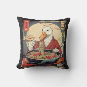 Japanische Enten-Ramen, lustiges Foodie-Geschenk f Kissen