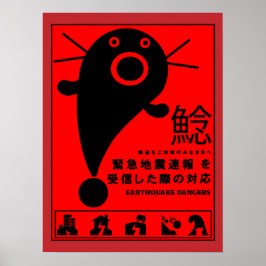 Japanische Erdbebenmythologie Poster